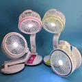 New Rechargeable Folding Table Fan with Led Light
