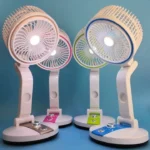 New Rechargeable Folding Table Fan with Led Light
